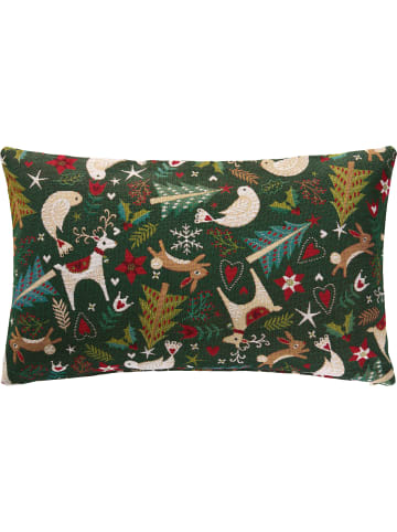 Erwin Müller Jacquard, Baumwollmischung, Gewebt, Gobelin Kissenhülle in grün