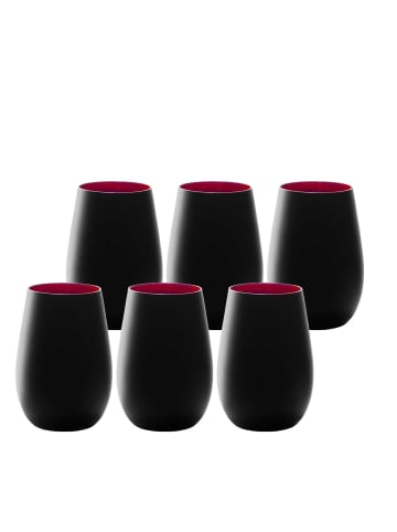 Stölzle 6er Set Becher Elements 465 ml in Schwarz-Rot