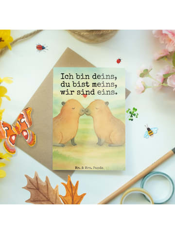 Mr. & Mrs. Panda valentinstagskarte Capybara Liebe Design mit Sp... in Weiß