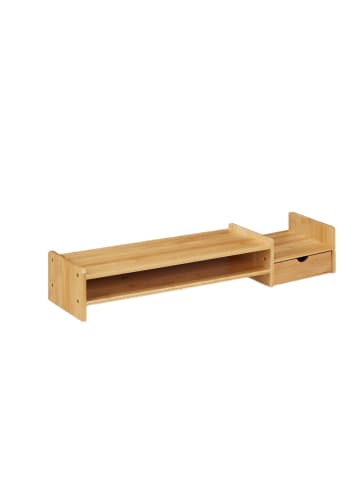 relaxdays Monitorständer in Natur - (B)70 x (H)12 x (T)19 cm