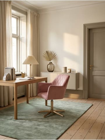 KADIMA DESIGN Schreibtischstuhl Samt Design Drehstuhl mit Lehne, Schalenstuhl in Rosa