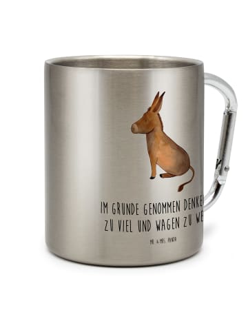 Mr. & Mrs. Panda karabiner tasse Esel mit Spruch in Silber