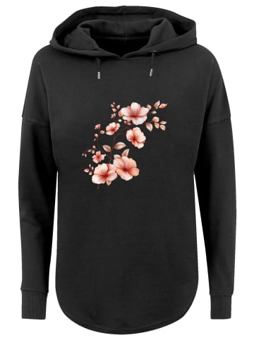 F4NT4STIC Oversized Hoodie Rosa Blumenzweig 3D in schwarz