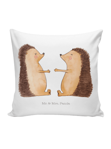 Mr. & Mrs. Panda Kissen Igel Liebe ohne Spruch in Weiß