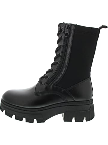 Calvin Klein Chunky Combat Laceup Zip Schnürstiefel Schwarz