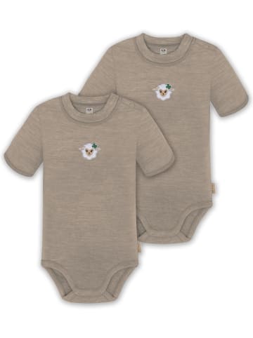 Normani Outdoor Sports 2x Baby Merino Kurzarm Body in Beige