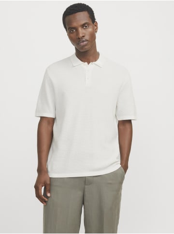 Jack & Jones Gestricktes Polo in Cloud Dancer