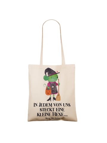 Mr. & Mrs. Panda Einkaufstüte Halloween Hexe mit Spruch in Creme