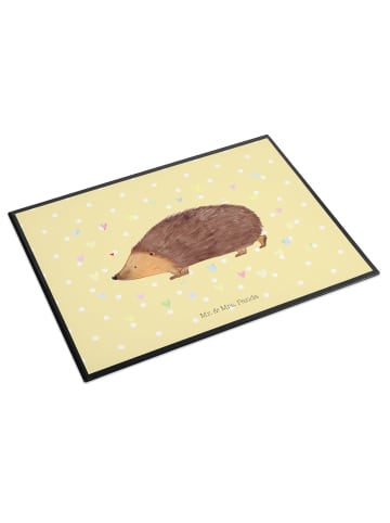 Mr. & Mrs. Panda Schreibunterlage Igel Herzen ohne Spruch in Gelb Pastell