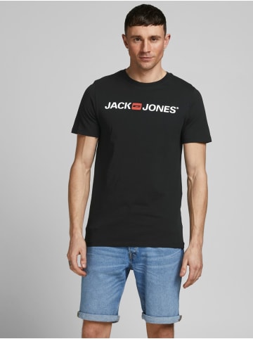 Jack & Jones JJECORP LOGO Print Kurzarm 2-er Stück Pack T-Shirt in Schwarz-Weiß