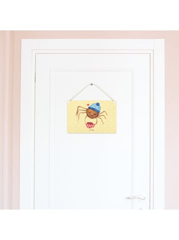 Mr. & Mrs. Panda Türschild Spinne Agathe Kaffee ohne Spruch in Gelb Pastell