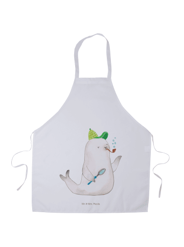 Mr. & Mrs. Panda Küchenschürze Robbe Sherlock ohne Spruch in Weiß