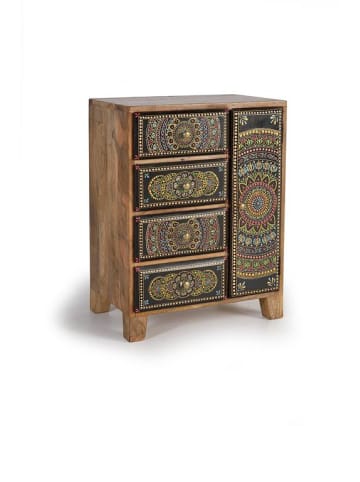 Giner y Colomer Telefonschrank aus Mangoholz und handbemalt in Multicolored