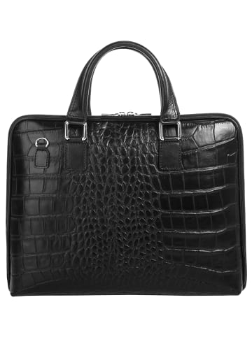 Cluty Aktentasche echt Leder in schwarz