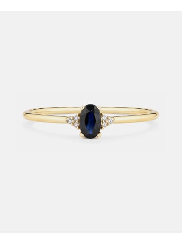Diamant L'éternel Ring, mit Saphir, 375 Gelbgold