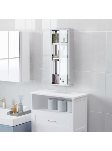 Kleankin Medizinschrank-20B x 12T x 58H cm-Silber