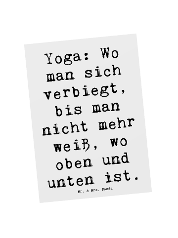Mr. & Mrs. Panda Postkarte Spruch Yoga BalanZeichen mit Spruch in Weiß