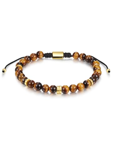 Männerglanz Armband aus Sterling Silber mit Tigerauge in braun