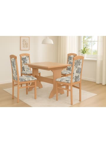 möbel-direkt 4-Fuß-Polsterstuhl 2Stühle in Buche/beige