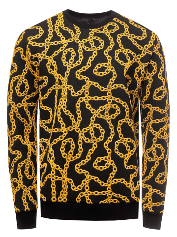 Rusty Neal Jacquard Sweater im Iron Design in Gelb