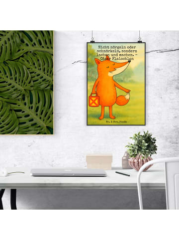 Mr. & Mrs. Panda Poster Fuchs Laterne Design mit Spruch in Weiß