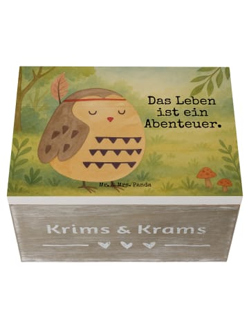 Mr. & Mrs. Panda Aufbewahrungsbox Eule Federschmuck Design mit S... in Weiß