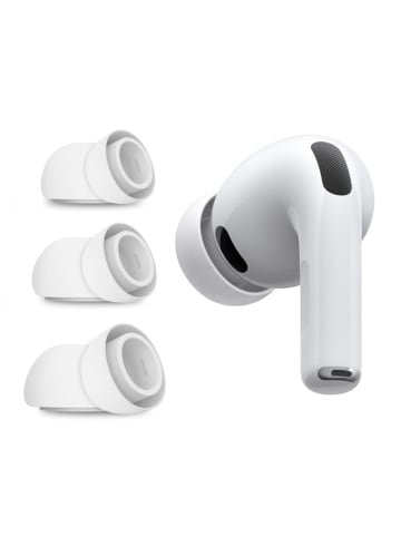 TechProtect Ohrstöpsel für AirPods Pro 3 in den Größen S/M/L, 3er-Pack – weiß