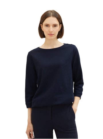 Tom Tailor Dünner Pullover 3/4 Arm T-SHIRT in Dunkelblau