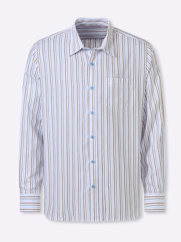 WITT WEIDEN Langarm-Hemd in braun-gestreift