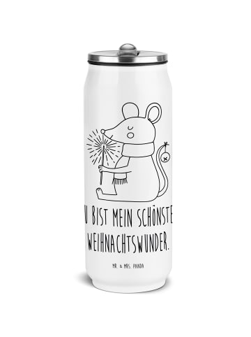 Mr. & Mrs. Panda Isolierflasche Maus Weihnachten mit Spruch in Weiß