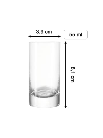LUXENTU 6er Set Stamper Schnaps-Ensemble 55 ml transparent in transparent