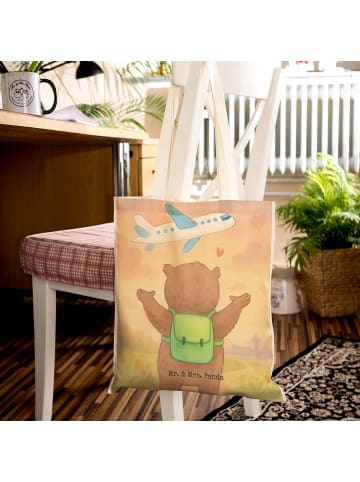 Mr. & Mrs. Panda Einkaufstasche Bär Flugzeug Design ohne Spruch in Weiß