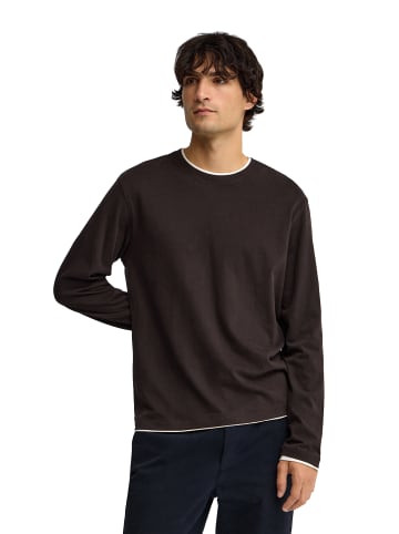 Polo Club T-Shirt MAN MOMO LONG SLEEVE LOOSE FIT in Dunkle Schokolade