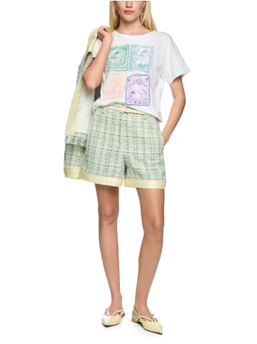 MARC CAIN COLLECTIONS Verziertes Baumwollshirt in Weiß