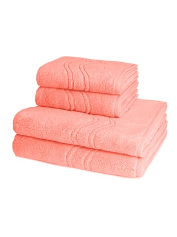 Ross 2 X Handtuch 2 X Duschtuch - im Set Cashmere feeling in Peach Pink