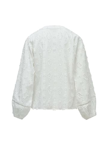 Salsa Jeans Langarmbluse Textured Shirt Lace Detail in White