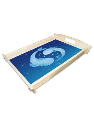 Mr. & Mrs. Panda Dekotablett Sternzeichen Fische ohne Spruch in Sternenhimmel Blau