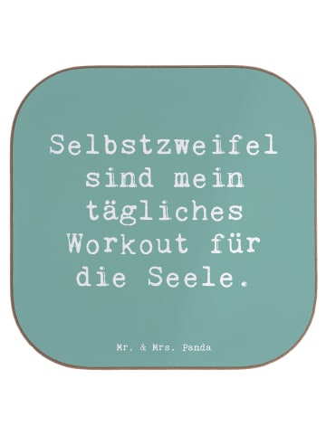 Mr. & Mrs. Panda Glasuntersetzer Spruch Selbstzweifel Workout mi... in Meeresbrise