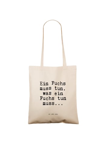 Mr. & Mrs. Panda Shopper Bag Ein Fuchs muss tun,... mit Spruch in Creme