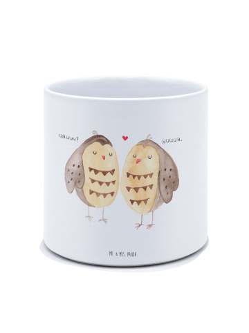 Mr. & Mrs. Panda Blumenkübel Eulen Liebe ohne Spruch in Weiß