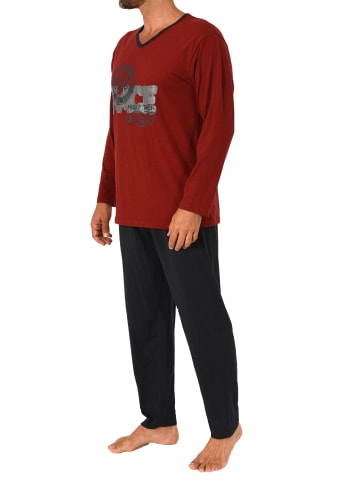 NORMANN Pyjama langarm Schlafanzug - 70388 in rot