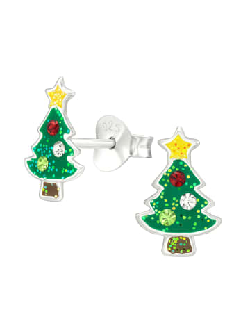 Alexander York Ohrringe - Ohrstecker WEIHNACHTSBAUM Kristall in 925 Silber - 2-tlg.