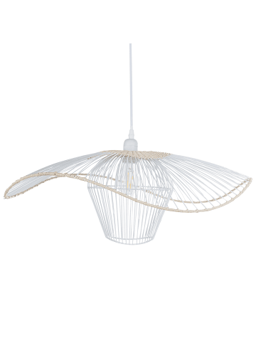 Beliani Pendelleuchten LUNGA in Weiß/Beige - (W) 60 x (H) 110 x (L) 60 cm