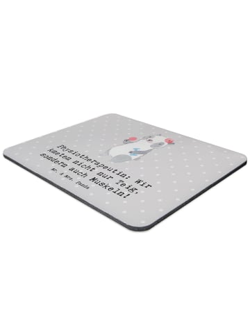 Mr. & Mrs. Panda Mouse Pad Physiotherapeutin Humor mit Spruch in Grau Pastell