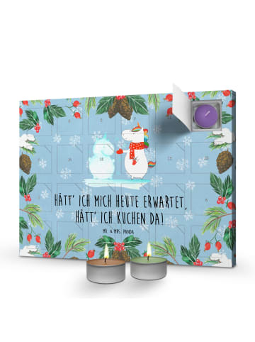 Mr. & Mrs. Panda Adventskalender Einhorn Schneemann mit Spruch in Eisblau