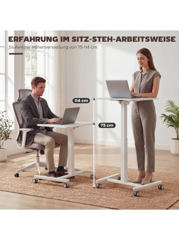 HOMCOM Stehpult in Weiß 60,5L x 52B x 114H cm