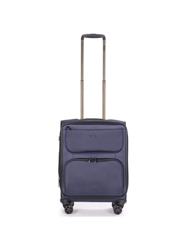 Stratic Bendigo Light + 4 Rollen Kabinentrolley 54 cm mit Dehnfalte navy