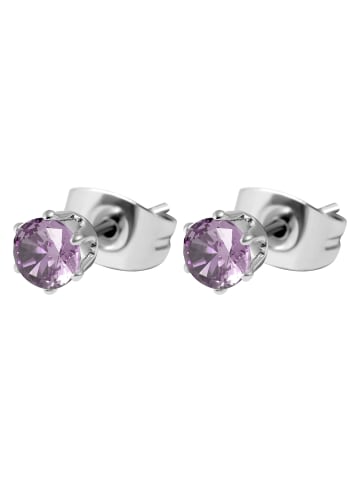 Damen Ohrringe – Ohrstecker aus Edelstahl mit Zirkonia in silber