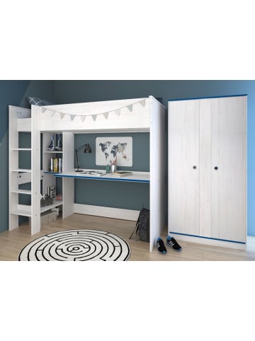 Parisot Jugendzimmer Set Hochbett 90x200 Schreibtisch Kleiderschrank