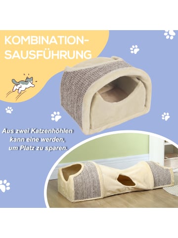 Pawhut Katzentunnel Beige Spanplatte